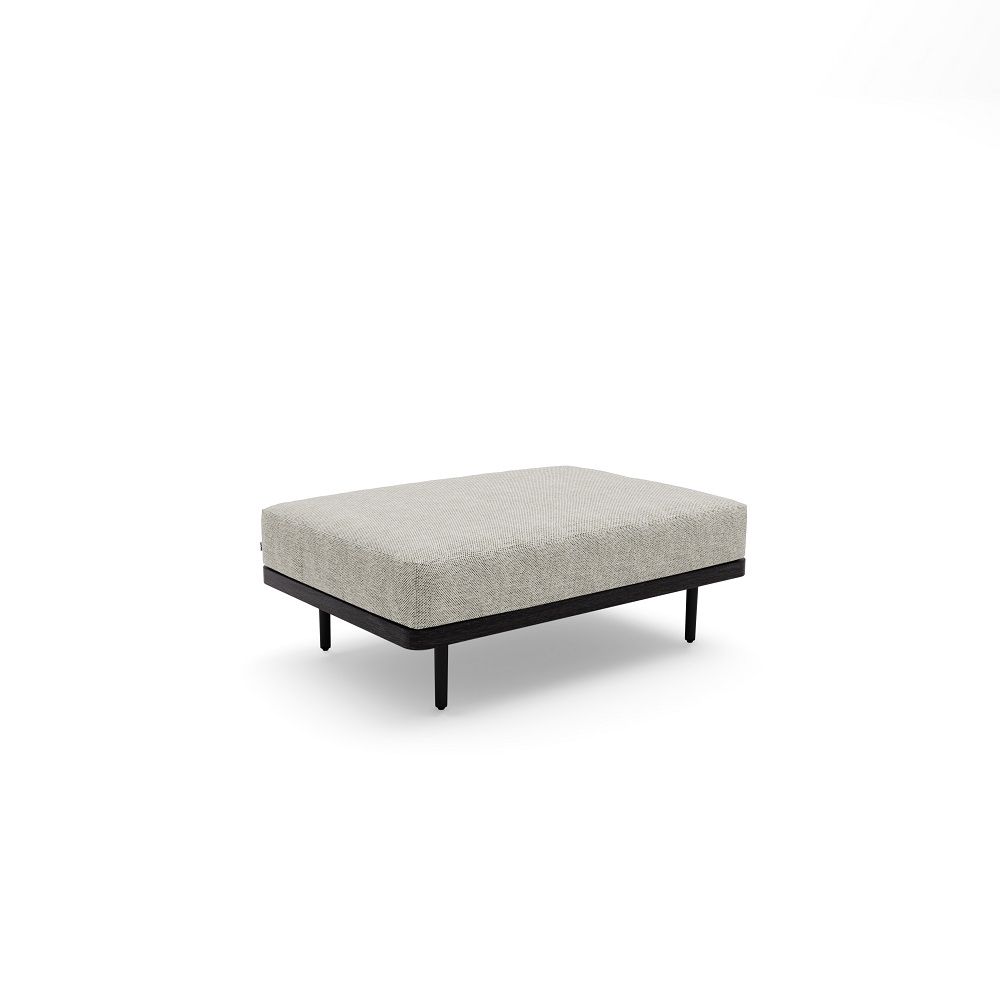 Flows large footstool teak nero