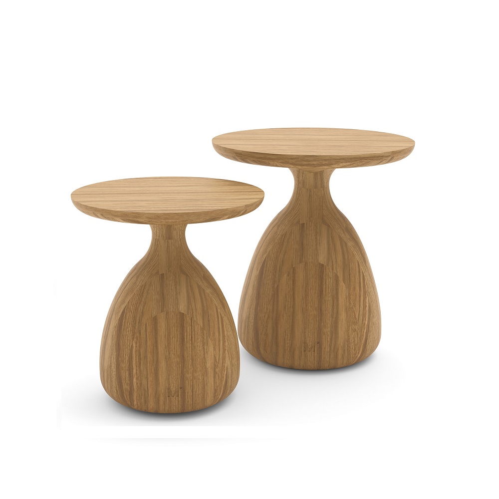 Manutti Tsuki outdoor side table Ø35 Ø40 brushed teak